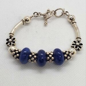 ILARIA jewelry-925 sterling silver beads and lapiz lazuli gemstone-Made in Peru